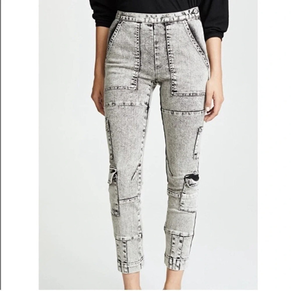 Rachel Comey Storm Acid Wash Cargo Skinny Slim Jeans Gray 2 - Picture 1 of 13